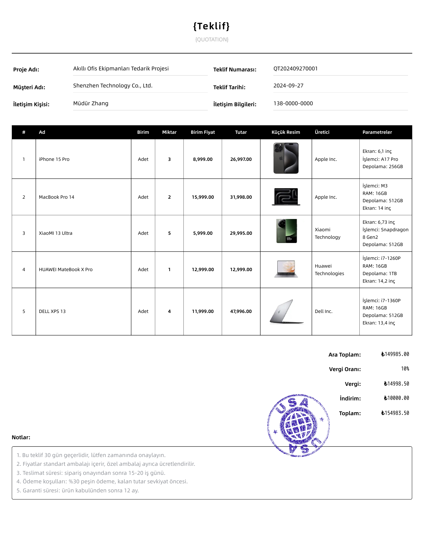 Klasik iş şablonu模板