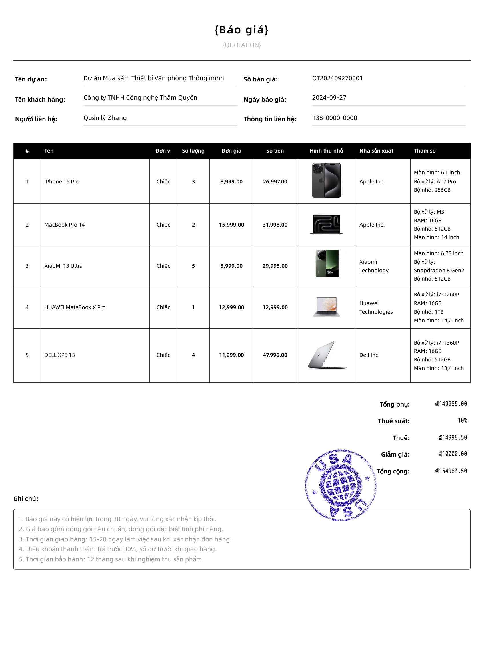 Mẫu kinh doanh cổ điển模板