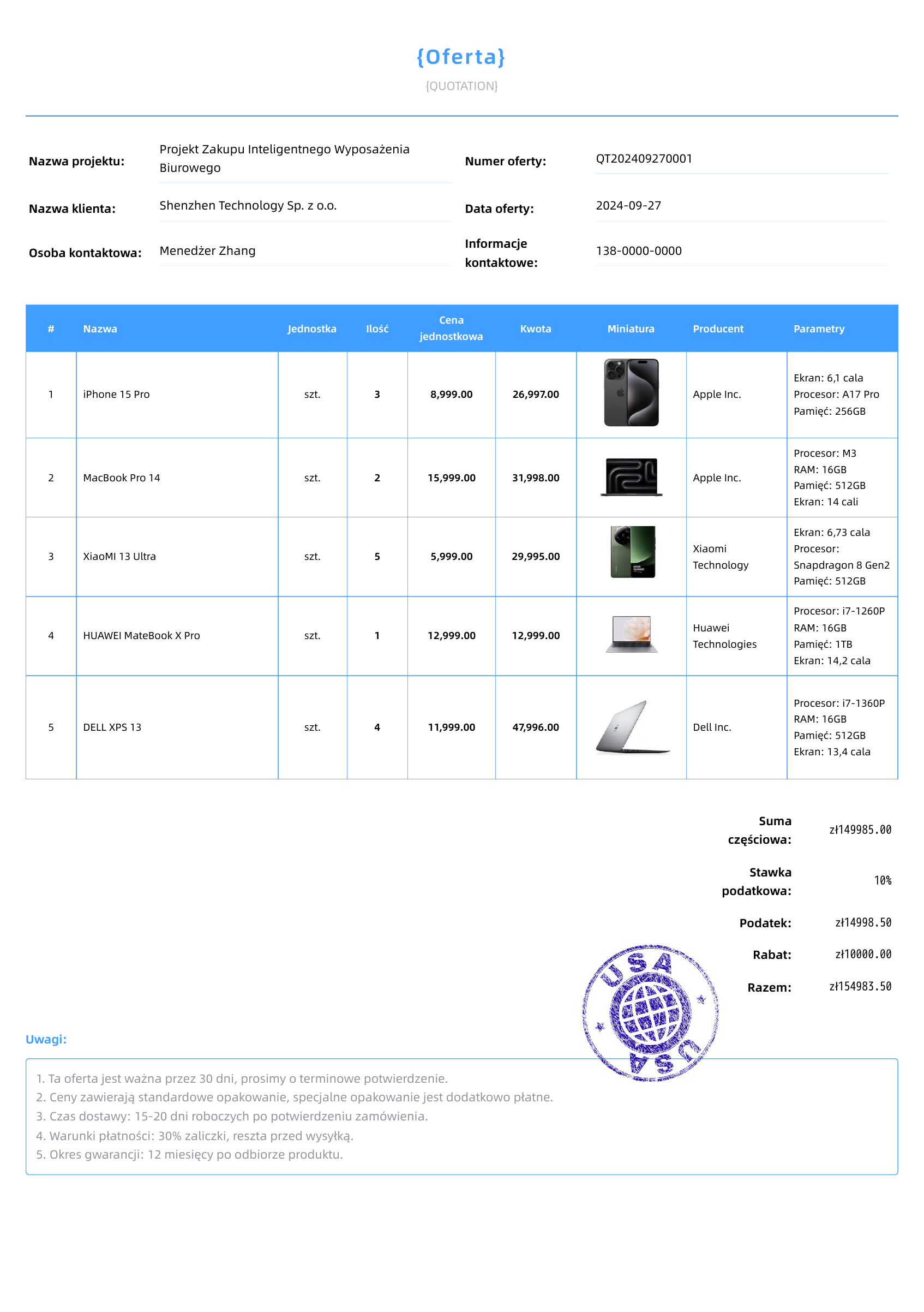 Błękitne niebo模板