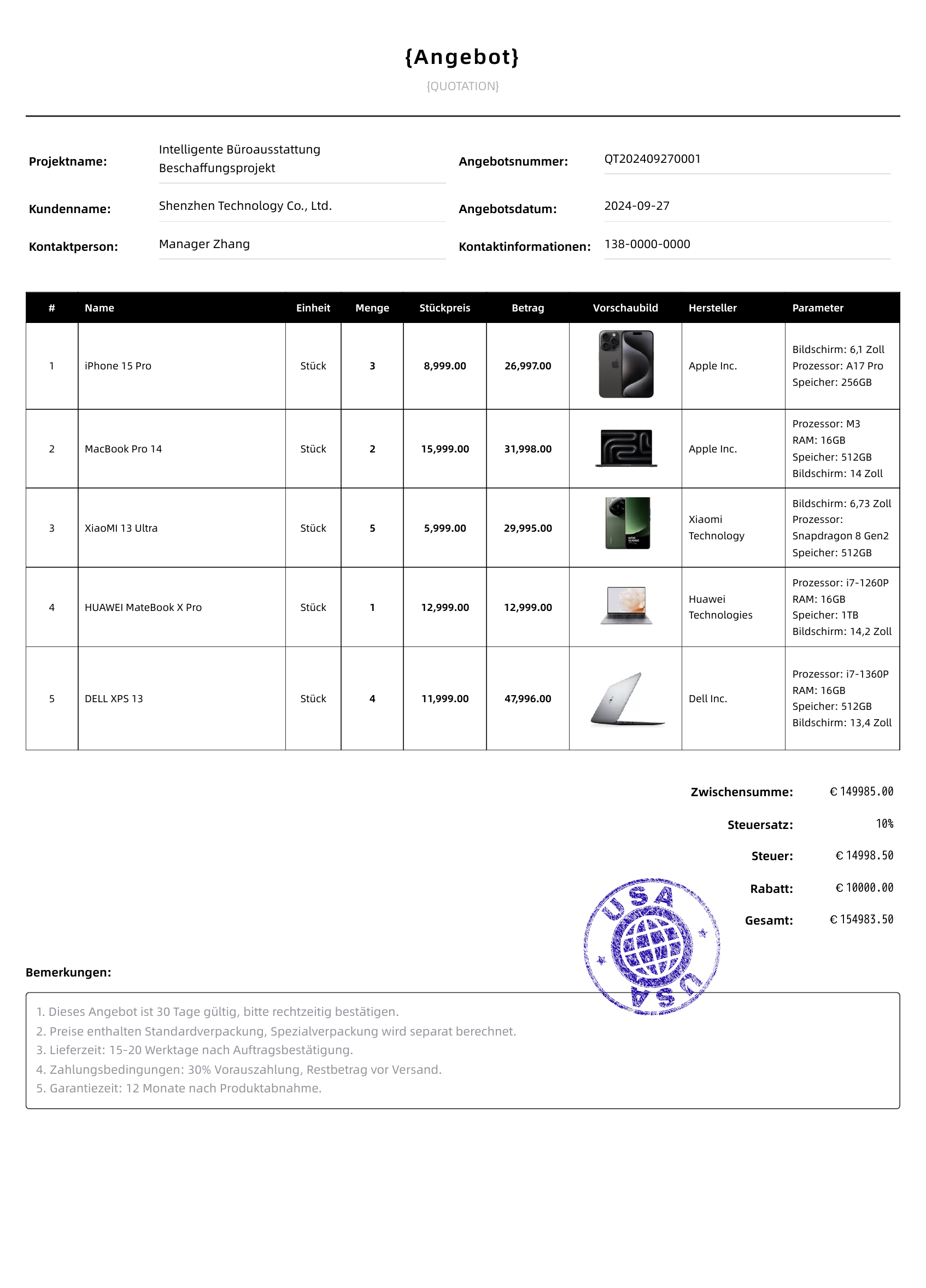 Klassische Gesch&auml;fts vorlagen模板