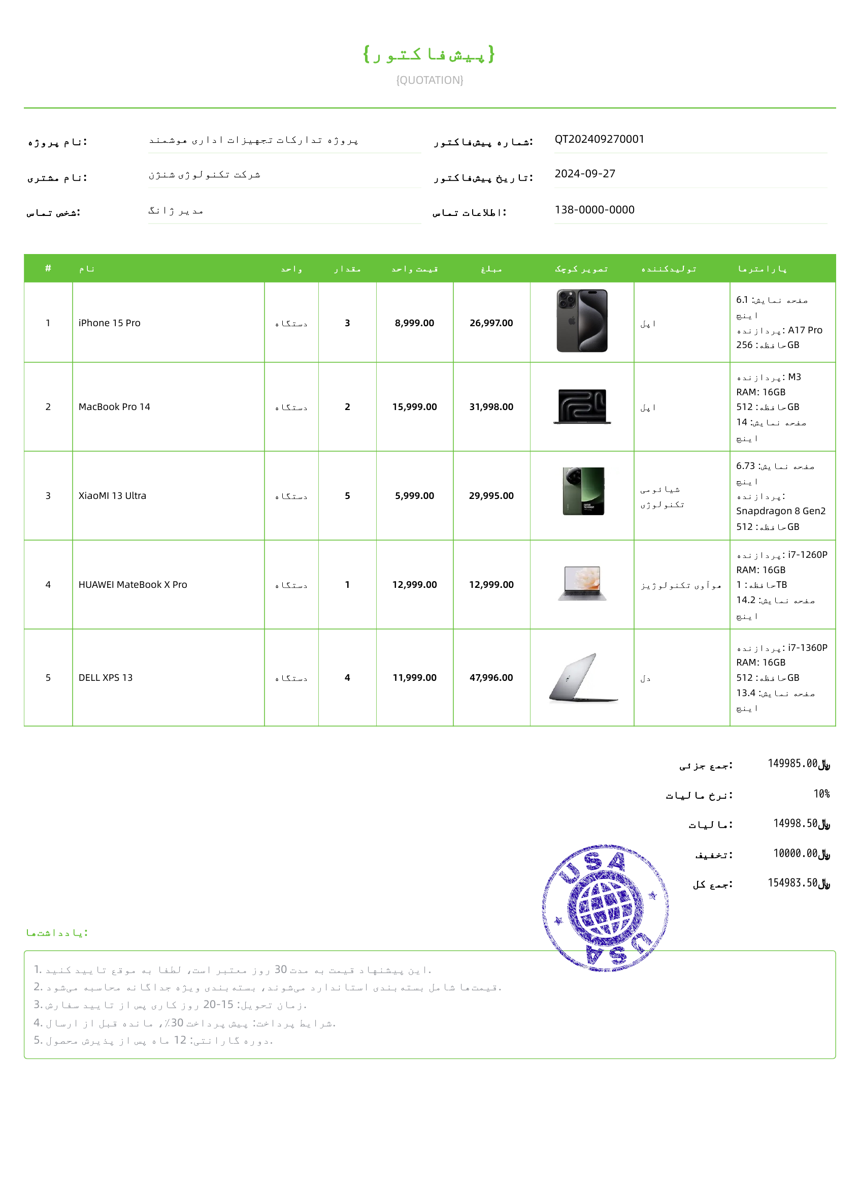 سبز برگ زمرداد模板