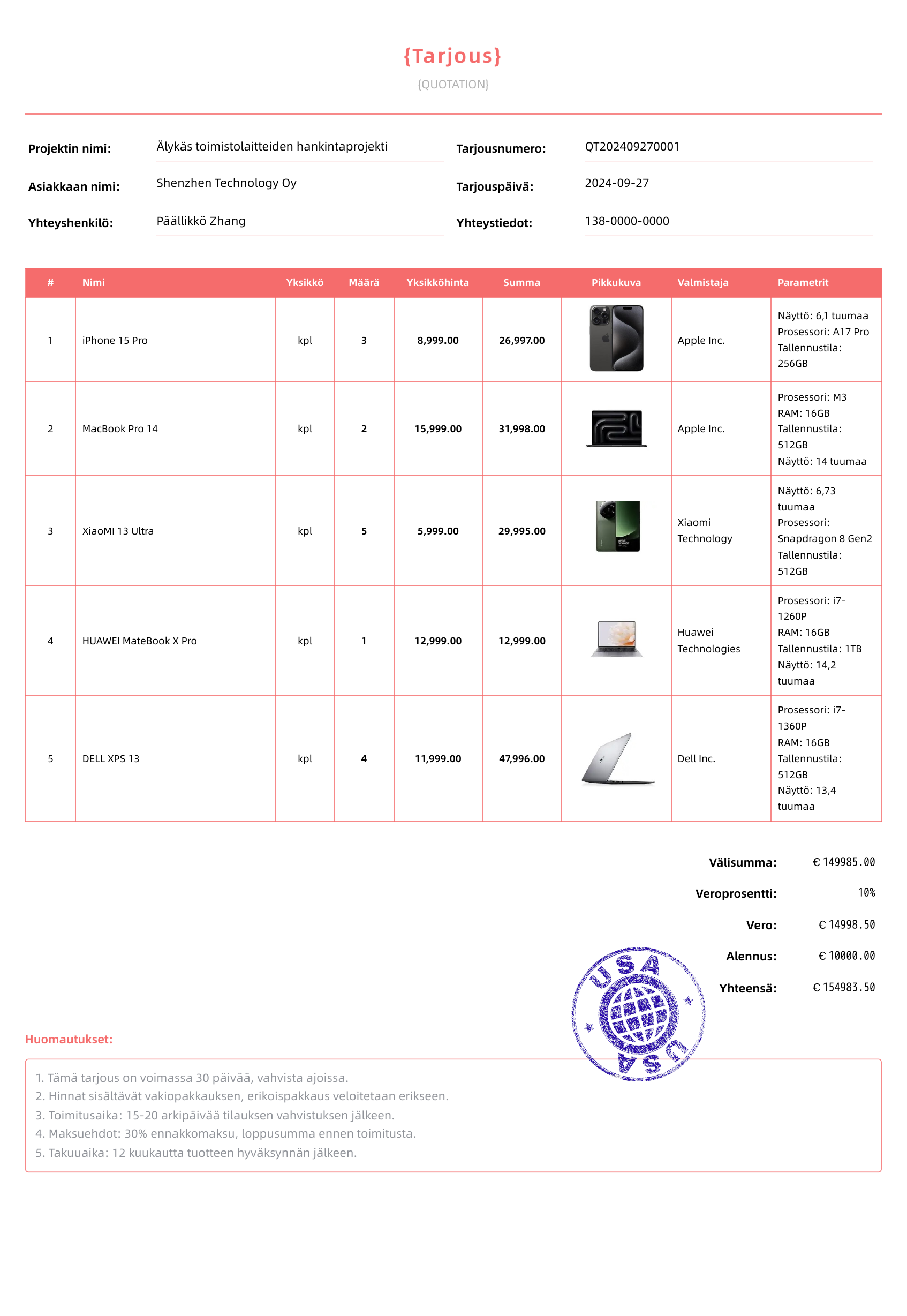 Korallipunainen模板